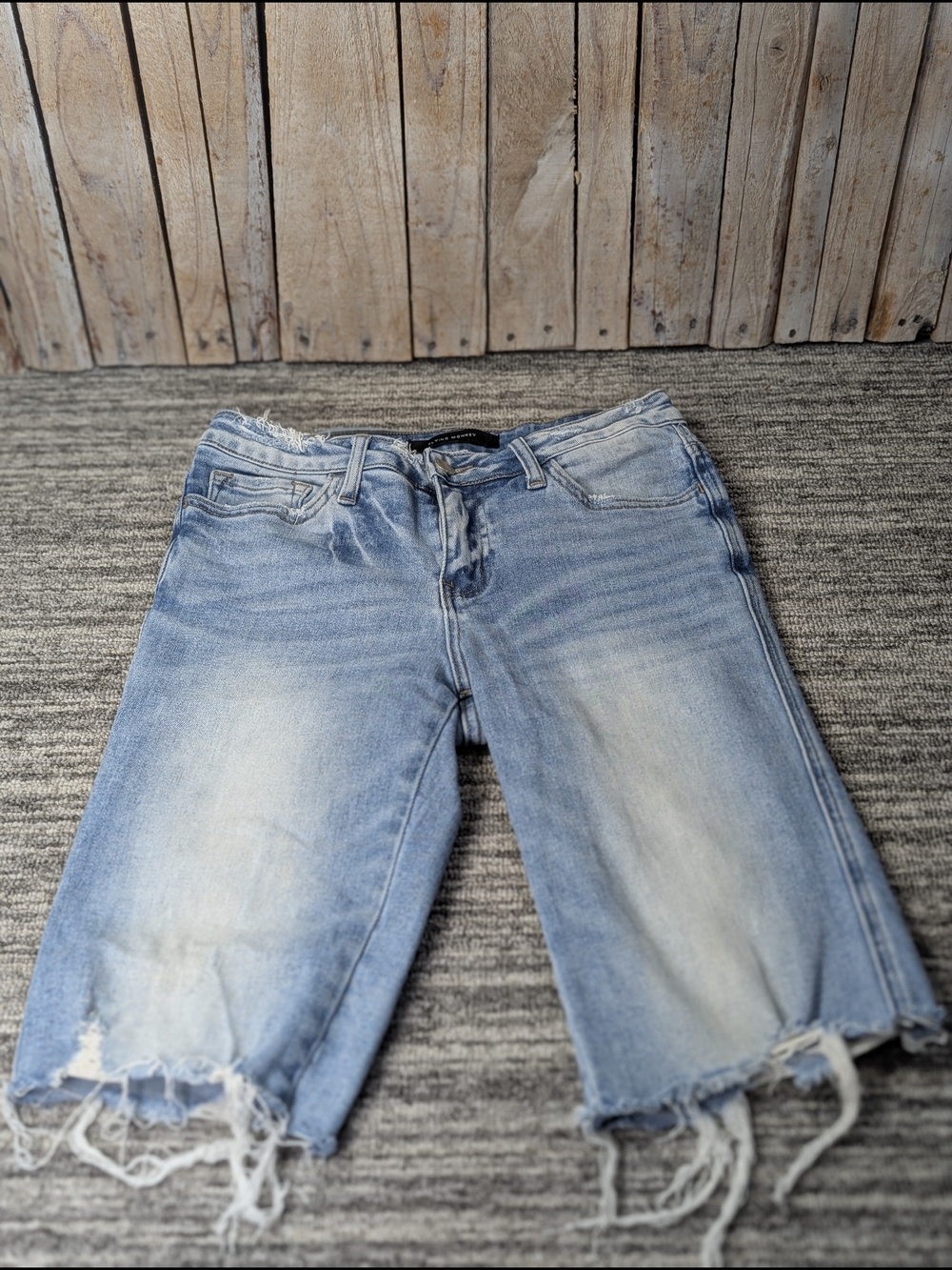 Flying Monkey Mid-Rise Bermuda Stretch Jean Shorts - Size 27